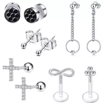 Модные серьги-гвоздики для губ