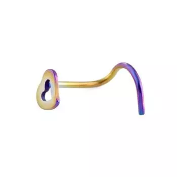 Модные серьги-гвоздики для пирсинга в форме сердца, противоаллергическое кольцо для носа в форме сердца, 4 шт., металлические шпильки для носа в форме сердца 7*0.8MM чёрный