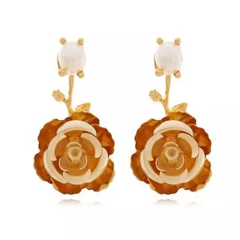 Модные серьги-гвоздики для женских украшений золотой