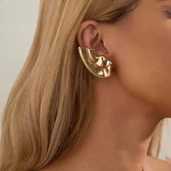 Модные серьги-гвоздики для женских украшений золотой