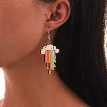 Модные серьги-гвоздики для женских украшений разноцветный