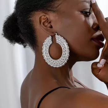 Модные серьги-гвоздики для женских украшений серебряный