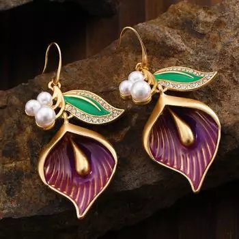 Модные серьги-гвоздики для женских украшений фиолетовый