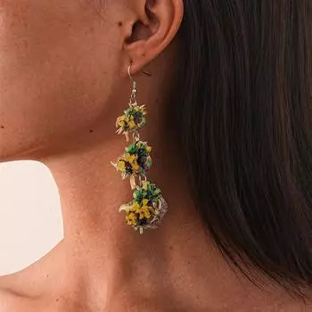 Модные серьги-гвоздики для женских украшений зелёный