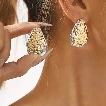 Модные серьги-гвоздики для женских украшений золотой