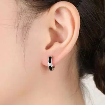 Модные серьги-гвоздики из 100% стерлингового серебра 925 пробы, круглые черные серьги для женщин, ювелирные изделия, новые