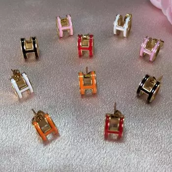 Модные серьги-гвоздики из нержавеющей стали Unfade оранжевый