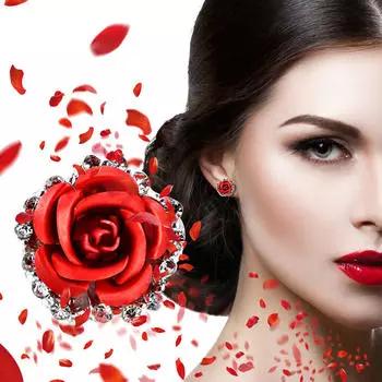 Модные серьги-гвоздики из сплава с кристаллами и стразами для женщин, подарочные вечерние свадебные украшения, аксессуары красный