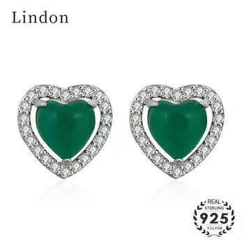 Модные серьги-гвоздики Lindon в форме сердца с цирконом для женщин на свадьбу