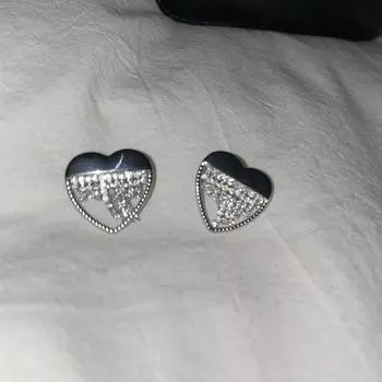 Модные серьги-гвоздики Love, женские, с чувством собственного достоинства, полые серьги из циркония, нишевый дизайн, универсальные серьги с бахромой copper