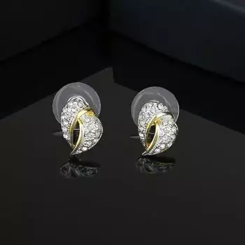 Модные серьги-гвоздики с двухцветным покрытием