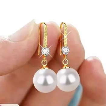 Модные серьги-гвоздики с металлическим жемчугом, серьги-гвоздики с длинными цветками и стразами, серьги для женщин