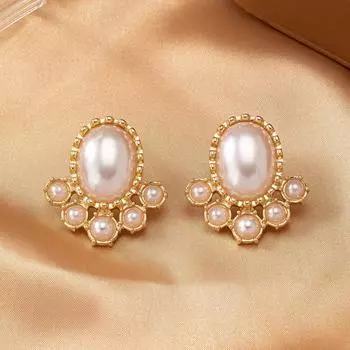 Модные серьги-гвоздики в форме кошачьей лапки с инкрустацией из искусственного жемчуга в стиле ретро, простые, модные, высокого класса белый