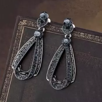 Модные серьги из циркония для женщин синий