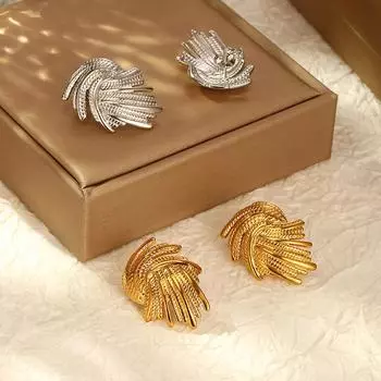 Модные серьги из нержавеющей стали с необычным дизайном в виде колоса пшеницы, женские легкие, роскошные, трендовые серьги 18 карат