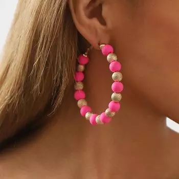 Модные серьги из разноцветных глиняных бусин, сладкие серьги цвета конфет CCB