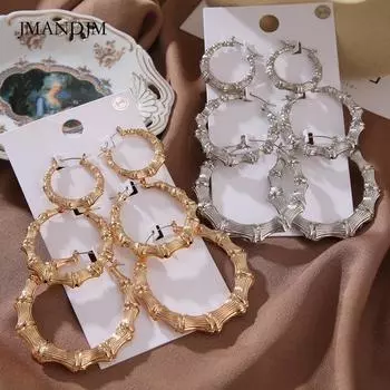 Модные серьги из сплава, большие круглые серьги-креветки с пряжкой для мужчин, комплект из металлических серег, женские украшения