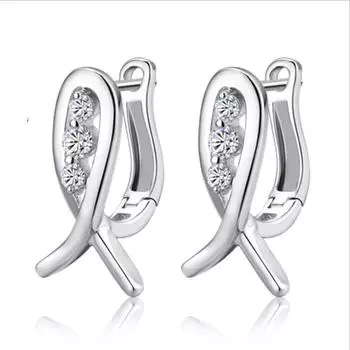 Модные серьги из стерлингового серебра 925 пробы для женщин, ювелирные изделия, очаровательные серьги-кольца с цирконием, геометрические серьги для девочек, женские аксессуары, женская бижутерия