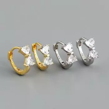 Модные серьги из стерлингового серебра S925 в форме банта, женские серебряные украшения белого золота