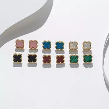 Модные серьги из титановой стали с четырьмя листами клевера, серьги Senior Sense Of Hundred, новые женские серьги Temperament