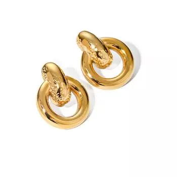 Модные серьги-капли для женщин, геометрические серьги-подвески, двухцветная отделка серебром и золотом F