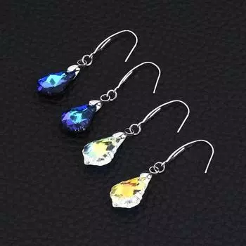 Модные серьги-капли из хрусталя с ограненной призмой, подвесные серьги-крючки для женщин, праздничных украшений на день рождения, подарок