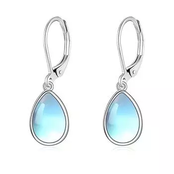 Модные серьги-капли из стерлингового серебра 925 пробы с лунным камнем для женщин, простые свадебные украшения для помолвки, подарки серебряный