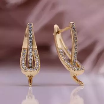 Модные серьги-капли с цирконом, женские серьги цвета розового золота, ювелирные изделия для свадебной вечеринки розового золота