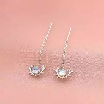 Модные серьги-капли с кисточками и опалом в виде оленя для женщин, девочек, вечеринок, свадеб, рождественских украшений eh1350