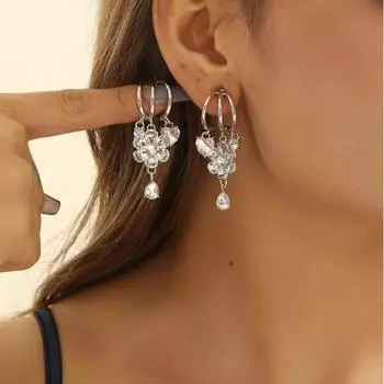 Модные серьги-капли с кисточками из цветка и циркония с подвеской в виде любви для дам, ювелирные изделия в подарок