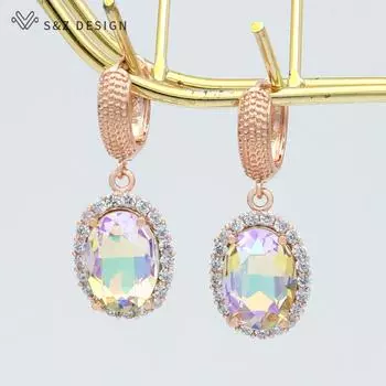 Модные серьги-капли с кубическим цирконием овальной формы в форме яйца, серьги-капли с кристаллами для женщин, свадебные украшения для девочек, изысканный стильный подарок