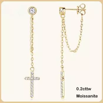 Модные серьги-капли с муассанитом и бриллиантами 0,1 карат, 3 мм, цвет D, для женщин и девочек, серебряные серьги S925 с длинной кисточкой, висячие серьги 0.2cttw Moissanite