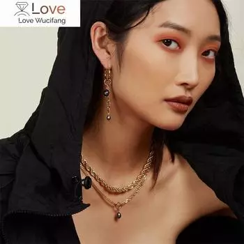 Модные серьги-капли с жемчугом, черные серьги-кисточки с жемчугом, простые серьги для женщин, ювелирные изделия в подарок 5cm