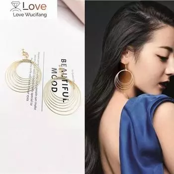 Модные серьги-клипсы с тройным кольцом, не проколотые, для женщин, без отверстия для уха золотой