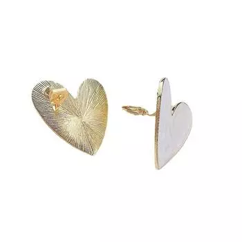 Модные серьги-клипсы с зеленой белой эмалью, большие серьги-клипсы в форме сердца, новые аксессуары для ушей