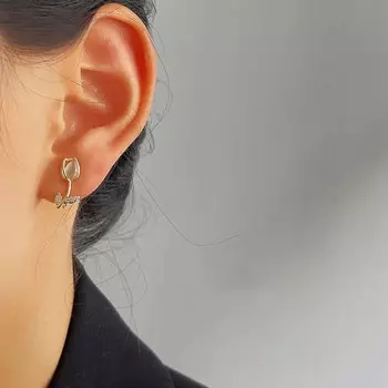 Модные серьги-клипсы в виде тюльпана, простые универсальные серьги без проколотых ушей, женские украшения для вечеринок, подарки как