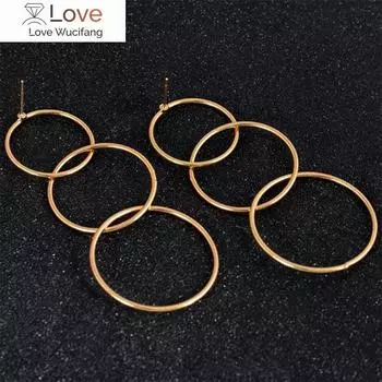 Модные серьги-кольца, длинные переплетенные серьги, геометрические металлические серьги, индивидуальное качество для женщин, подруг, подарок для девушки