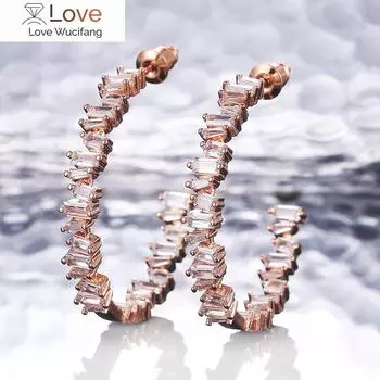 Модные серьги-кольца для женщин, креативная инкрустация нерегулярными блестящими кубическими цирконами, изысканные украшения для вечеринок, доступны 2 цвета белый