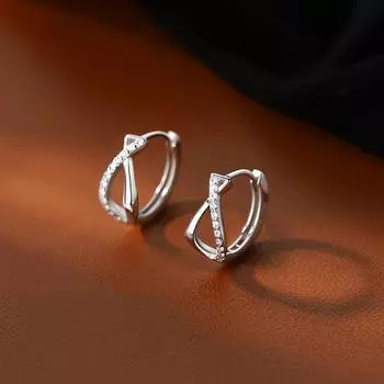 Модные серьги-кольца из серебра 925 пробы с цирконием, красивые серьги-обнимашки для девочек, ювелирные изделия для женщин, подарки, противоаллергические
