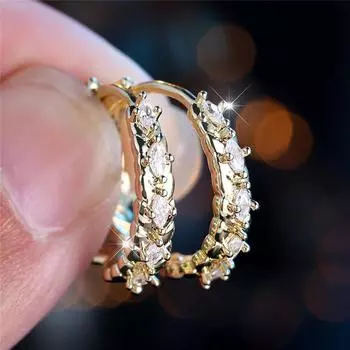 Модные серьги-кольца из золота с цирконием и пшеницей для женщин, роскошные изысканные ювелирные изделия в подарок серебряный