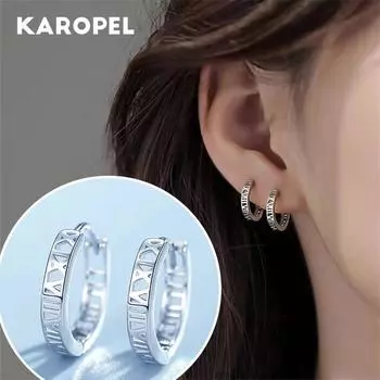 Модные серьги-кольца с цифрами для женщин, корейские полые серьги для девочек, подарок, украшения для пирсинга, милые серьги