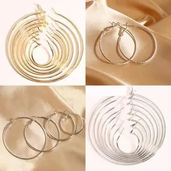 Модные серьги-кольца со стразами в стиле интернет-знаменитости с иглами из серебра 925 пробы