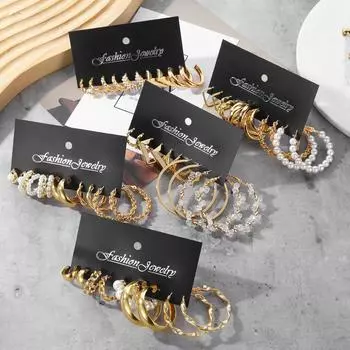 Модные серьги-кольца золотого цвета для женщин, эффектный ювелирный подарок