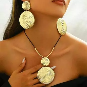 Модные серьги-колье для женщин золотой