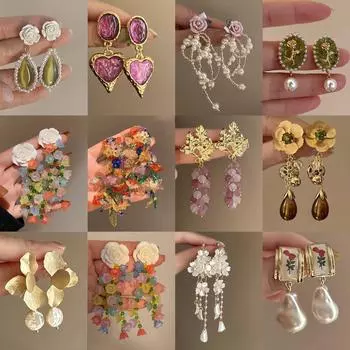 Модные серьги, легкие роскошные длинные серьги в стиле ретро, свежие и милые серьги, элитные серьги в подарок.