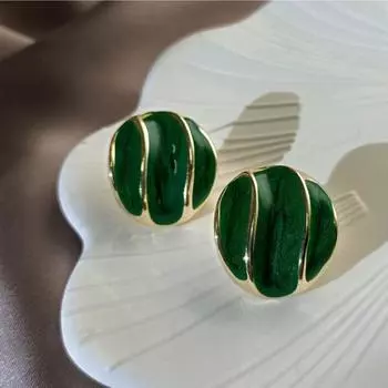 Модные серьги-листья для женщин высокого класса зелёный