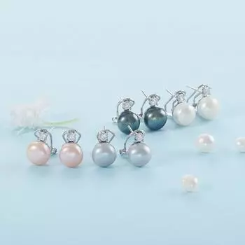 Модные серьги Omega, красочные пресноводные культивированные жемчужины, стерлинговое серебро 925 пробы для женщин, серьги с фианитами, ювелирные изделия из жемчуга ручной работы, подарки синий