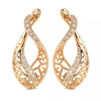 Модные серьги-подвески цвета розового золота для женщин