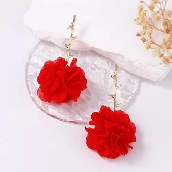 Модные серьги-подвески для женщин красный