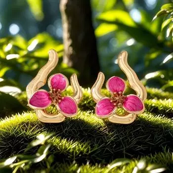 Модные серьги-подвески для женщин розовый